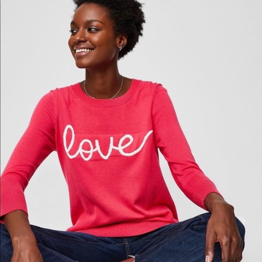 Loft Pink Love Sweater